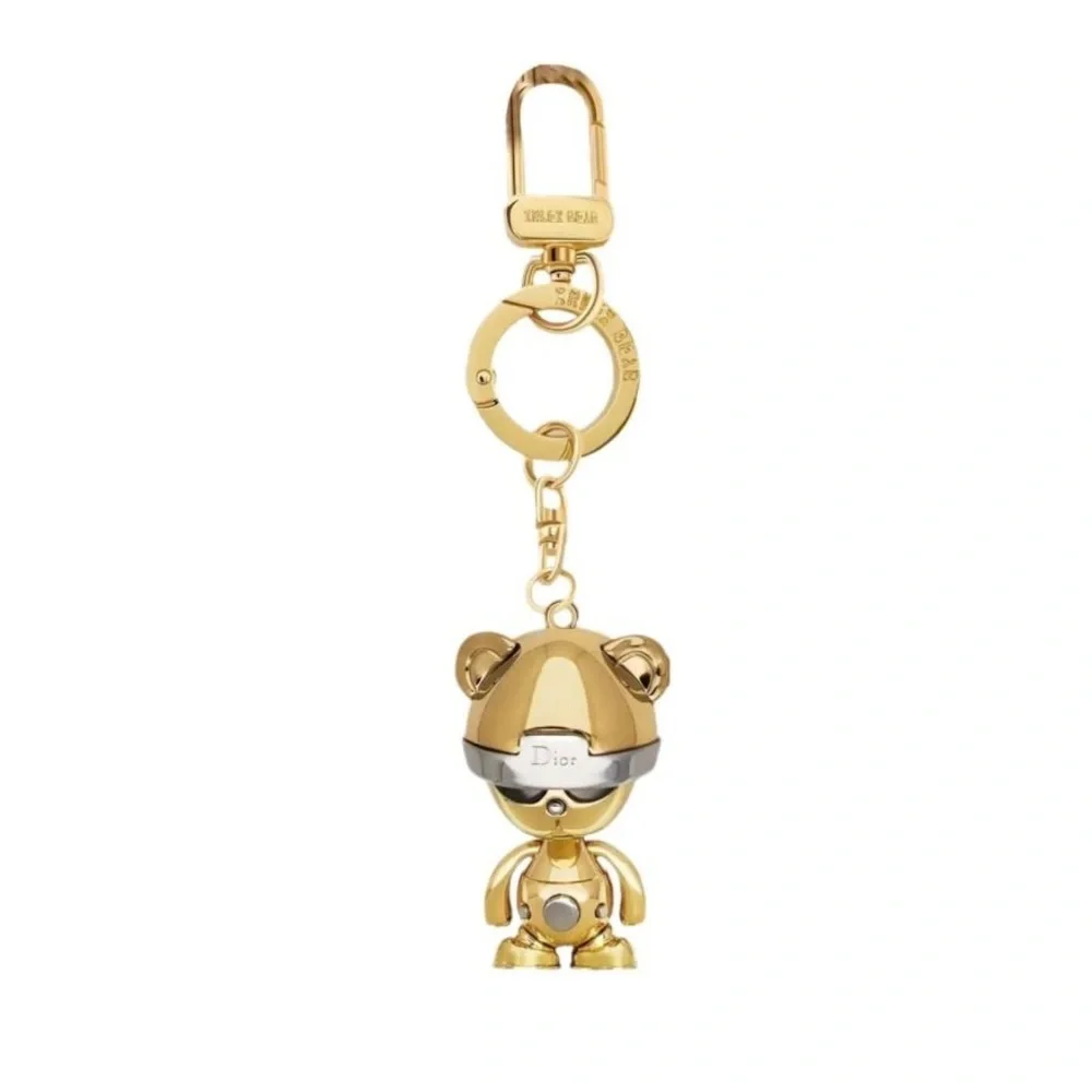 Dior Gold/Silver Inlex Bear Charm Rare NIB